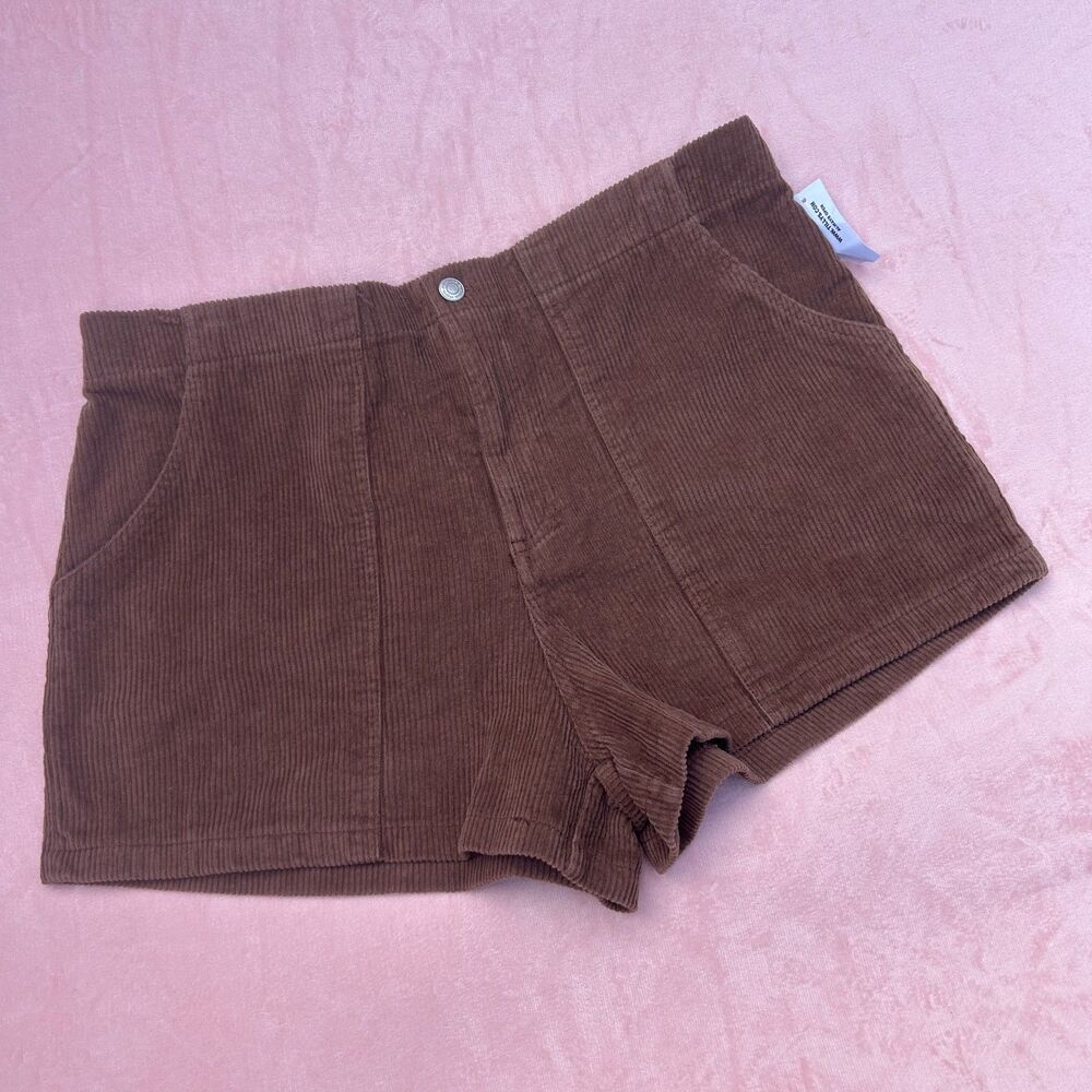 NWT RSQ Tilly's Corduroy Shorts Tan 33 100% Cotton Indie Sleaze Festival Rave